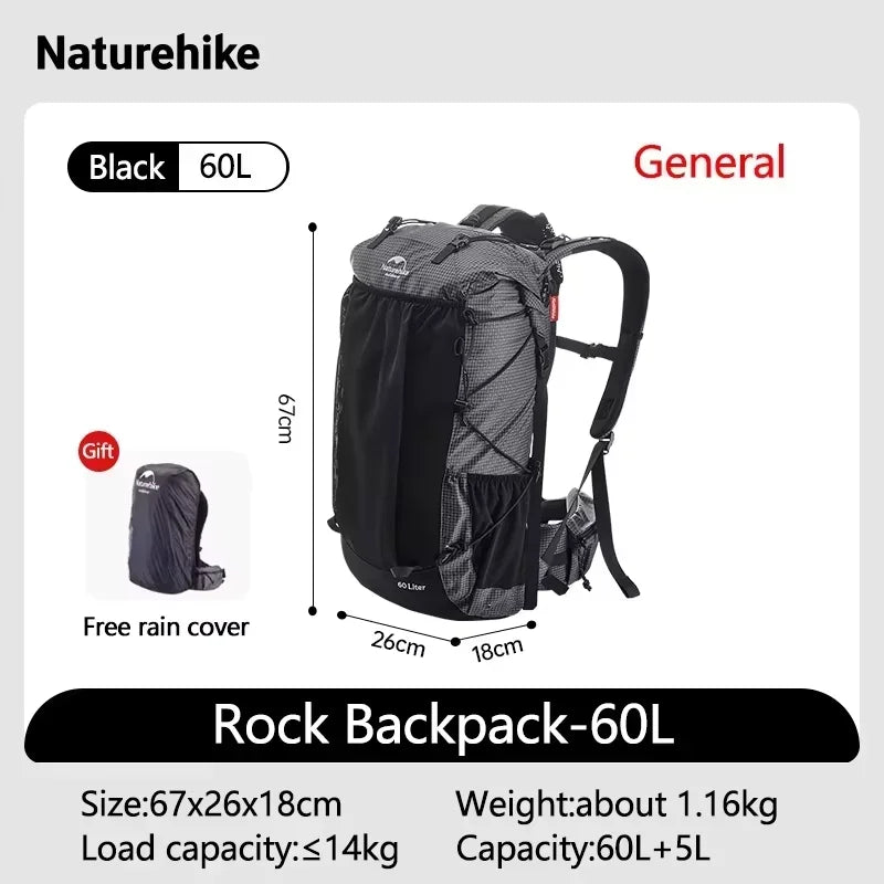 Naturehike Rock Outdoor Backpack With Rain Cover For Hiking - Louie's Joint 