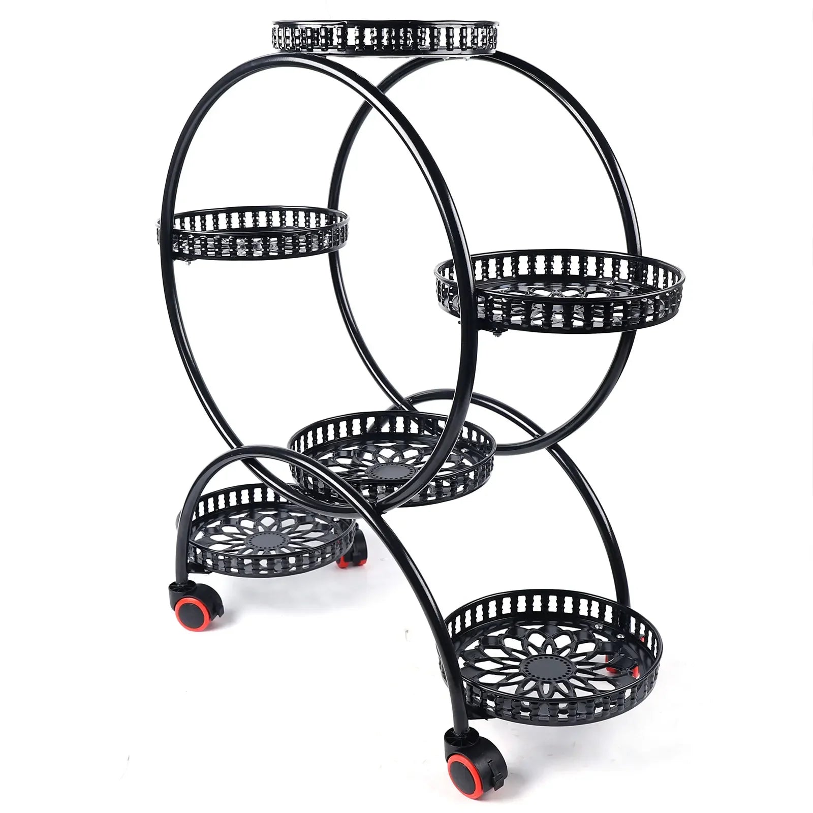 Metal Plant Stands 6 Pots Plants Flower Stand for Patio Garden Living Room Corner Balcony Bedroom Black / White - Louie's Joint 