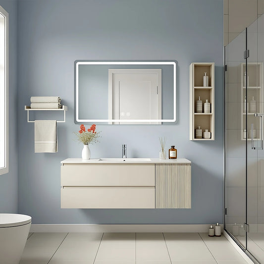 MYGIIVOVO LED Backlit Fogless Vanity Mirror Wall Mounted Demister