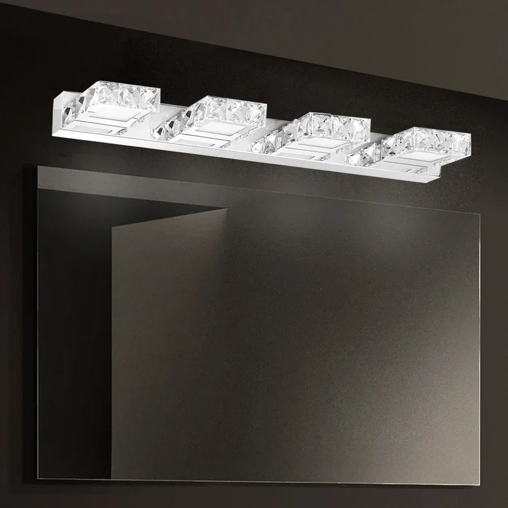 Bymaocar LED Mirror Light For Bathroom Wall Mount Crystal Fixture