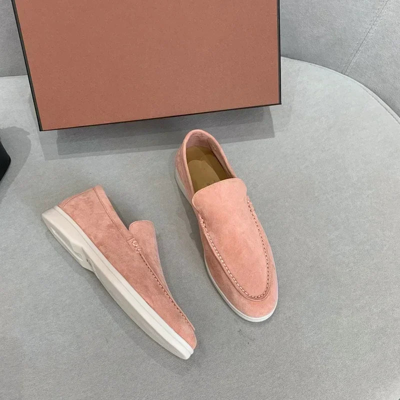 Suede Leather Women Loafers Casual Soft Sole Flats