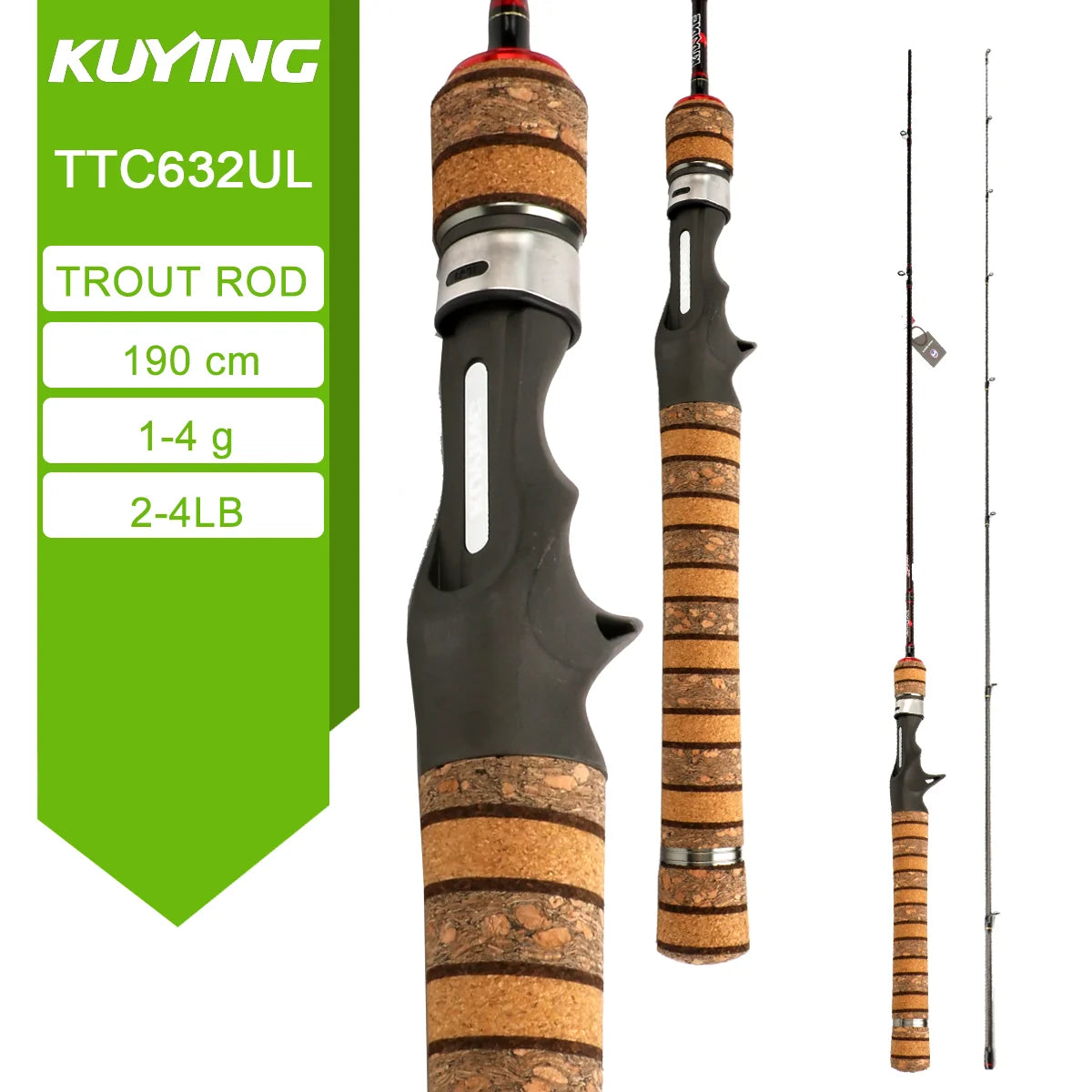 Kuying Teton Spinning Casting Rod 0.8-8g 1-8lb Fuji Parts