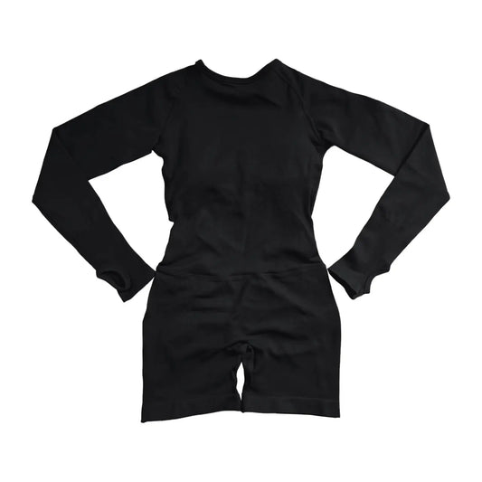 NCLAGEN Women's Gym Outfit Long Sleeve One Piece Seamless Yoga Jumpsuit Sports Overalls Fitness Backless Sets Workout Sportswear - Louie's Joint 