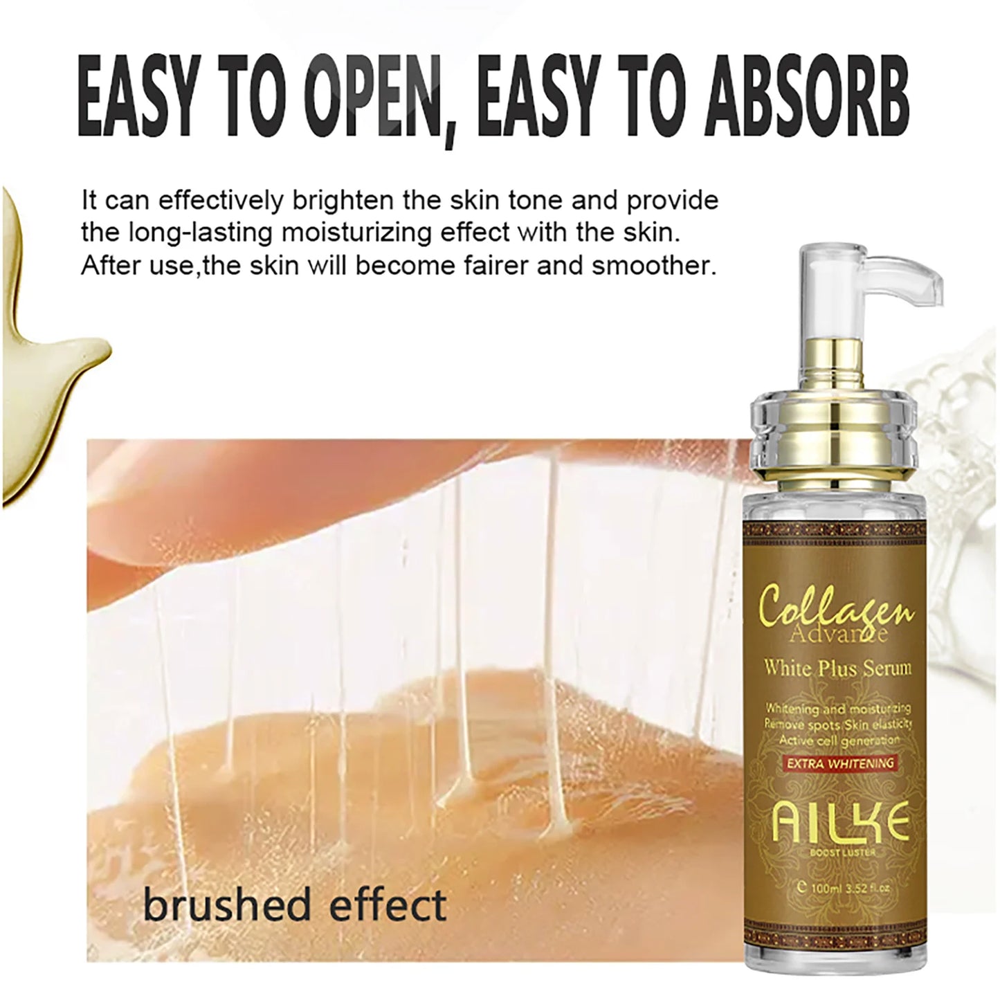 AILKE Skin Whitening Face Serum, Reduce Spots, Moisturizing, Even Skin Tone, With Organic Collagen, Skin Lightening Body Serum - Louie's Joint 