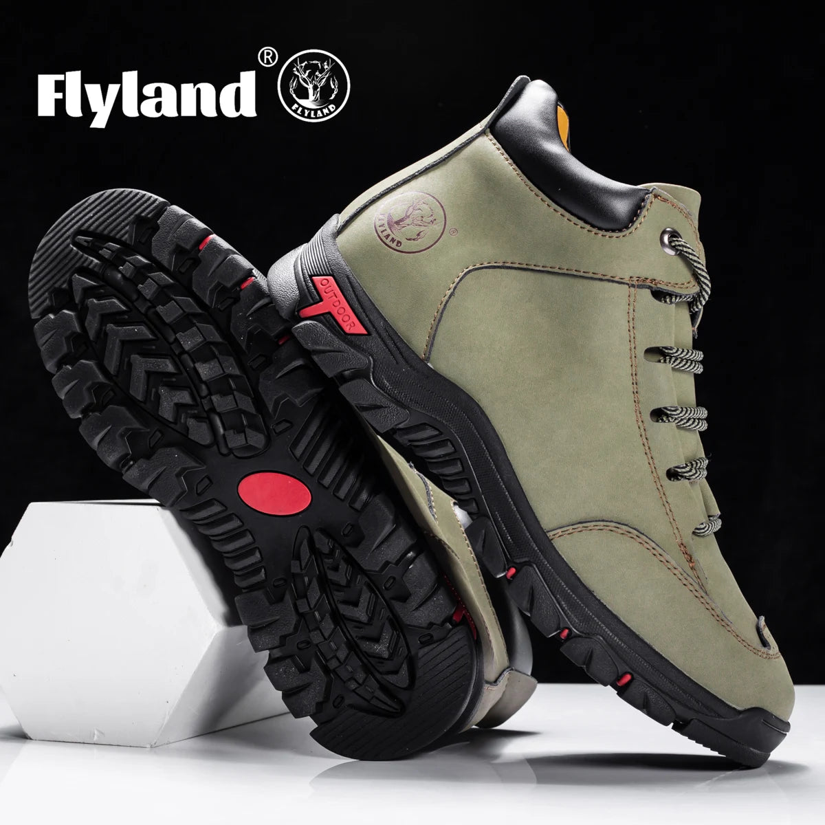 FLYLAND Men's Vintage Chukka Boots Top Layer Cowhide Leather Casual Work Office Shoes Fashion Classical Design