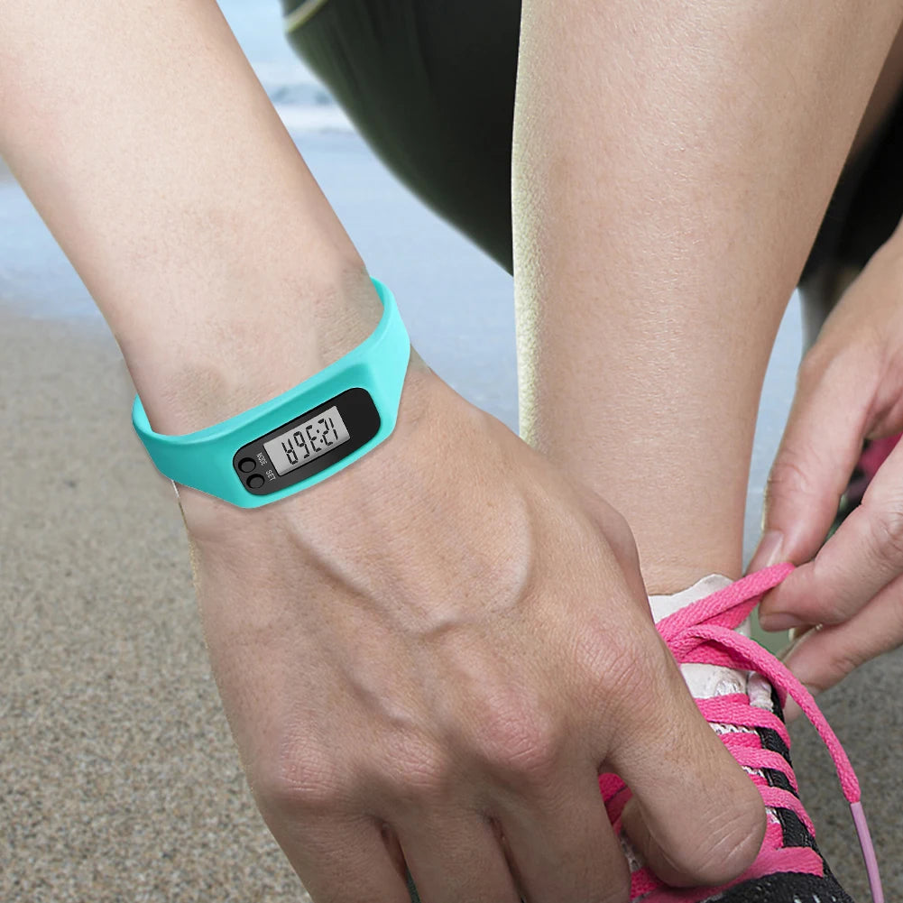 LED Pedometer Bracelet 12 and 24 Hour Time Display
