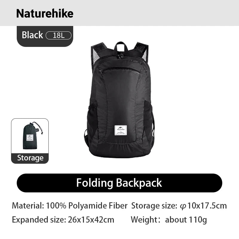Naturehike Outdoor Backpack Lightweight 18L for Travel Trekking Running Mountaineering Backpack Durable Hiking Daypack