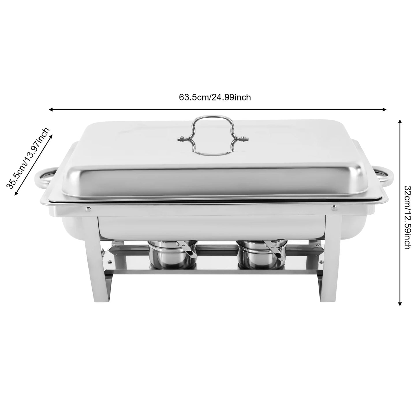 Stainless Steel Chafing Dish Buffet Set Rectangular Catering Chafer Warmer Buffet Dishes Warming for Restaurants, Buffets - Louie's Joint 