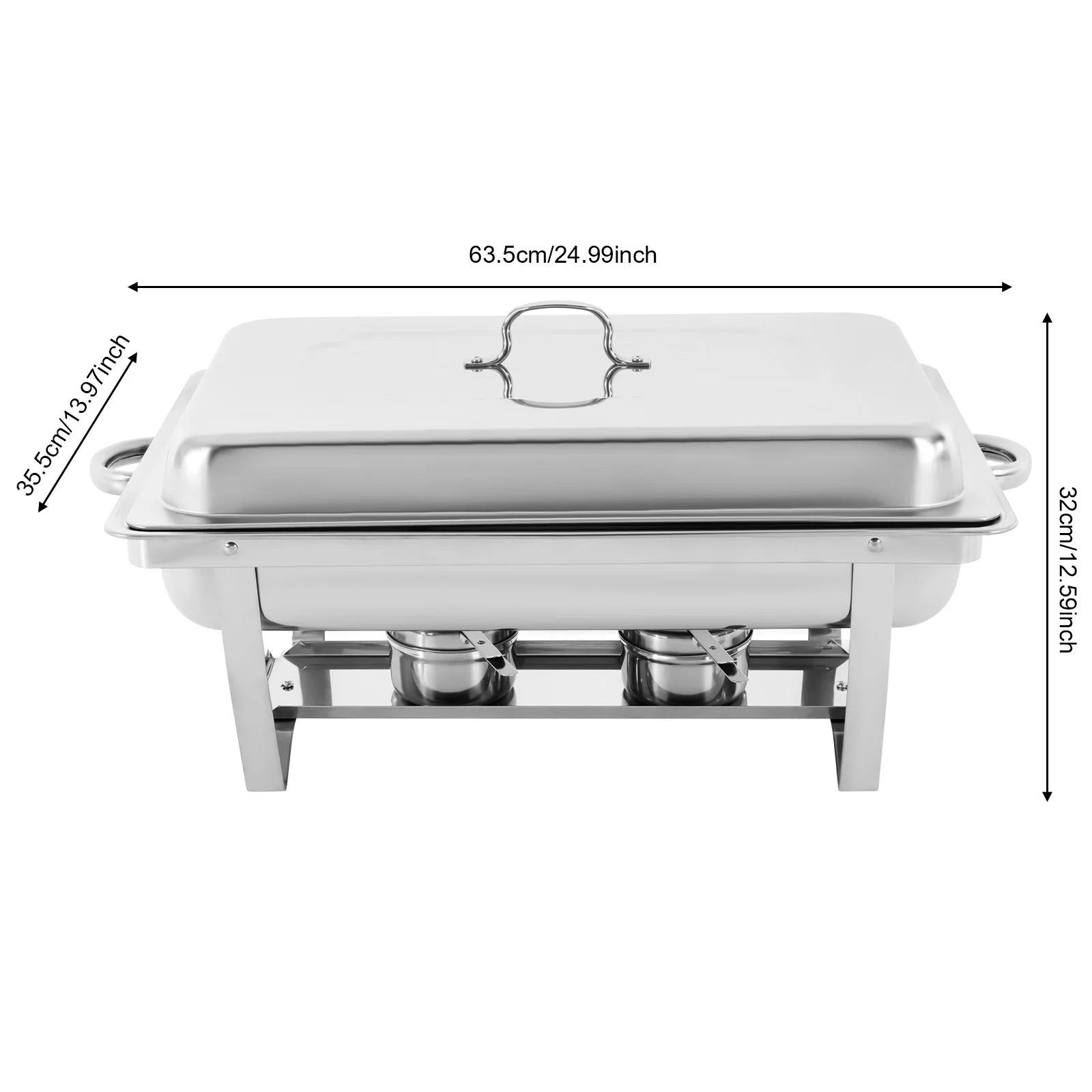 Stainless Steel Chafing Dish Buffet Set Rectangular Catering Chafer Warmer Buffet Dishes Warming for Restaurants, Buffets - Louie's Joint 