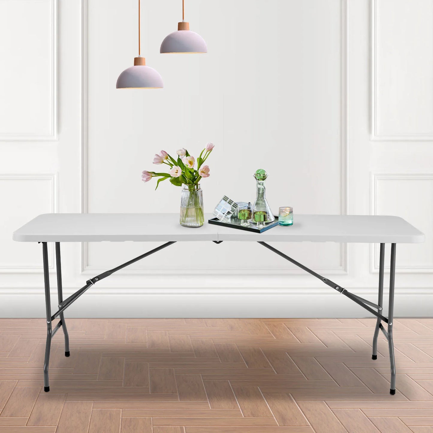 JHK Portable Folding Table With Carry Handle For Outdoor Use