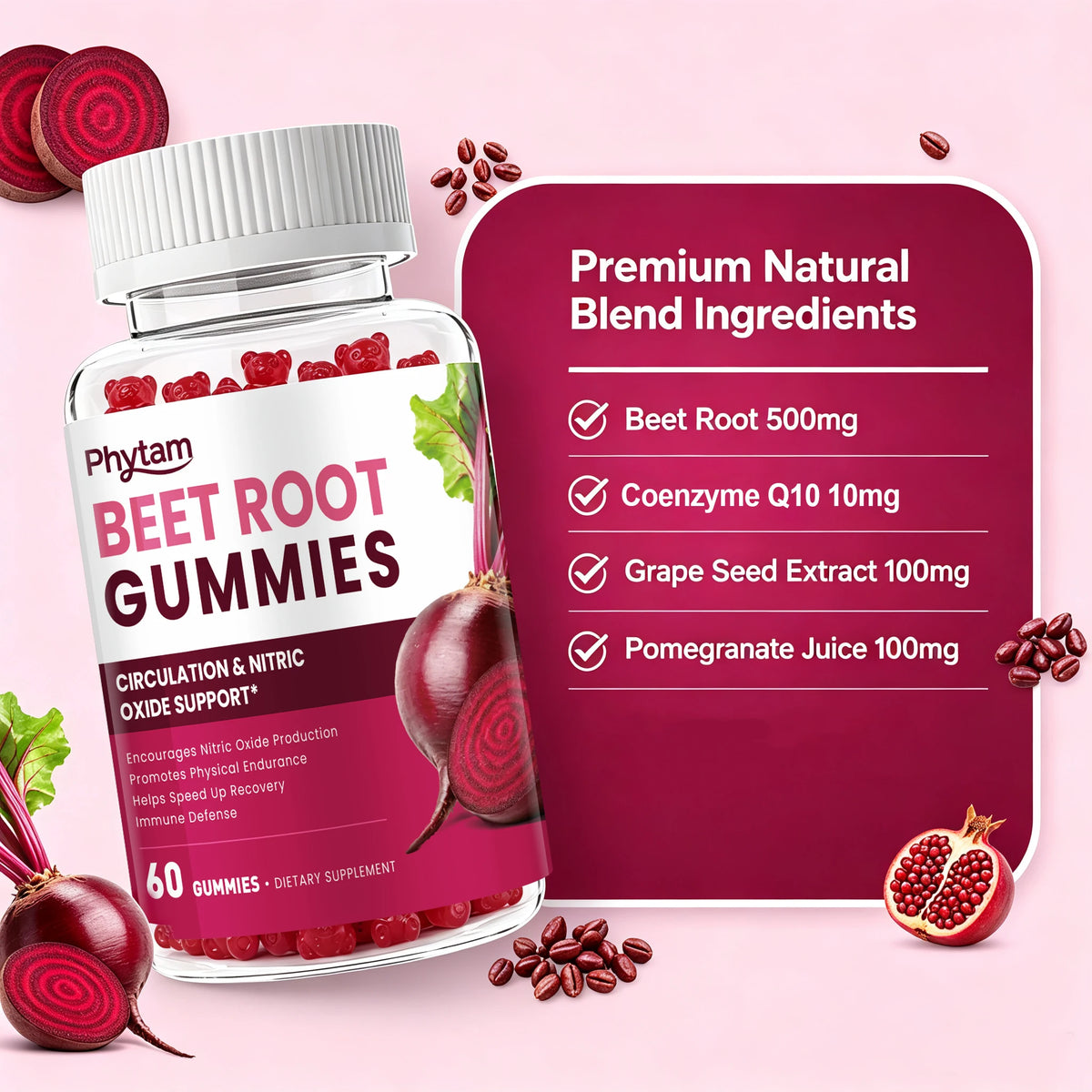 Beetroot Supplement, Antioxidant Daily Wellness Support, Plant‑Based Nutritional Supplement for Overall Body Health