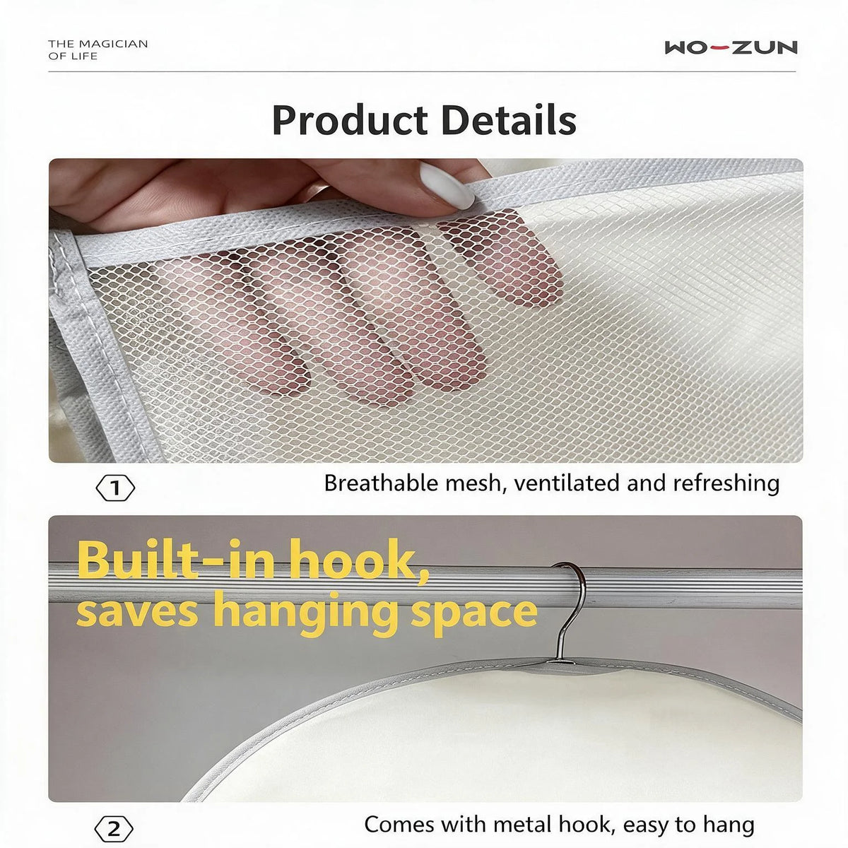 1 Pack Hanging Mesh Storage Bag Breathable Visible Pockets Space Saving Large Capacity Washable Over Door Closet Bedroom Dorm Storage For Renters Students Household Use Organizer For Socks Underwear Panties Small Personal Sun