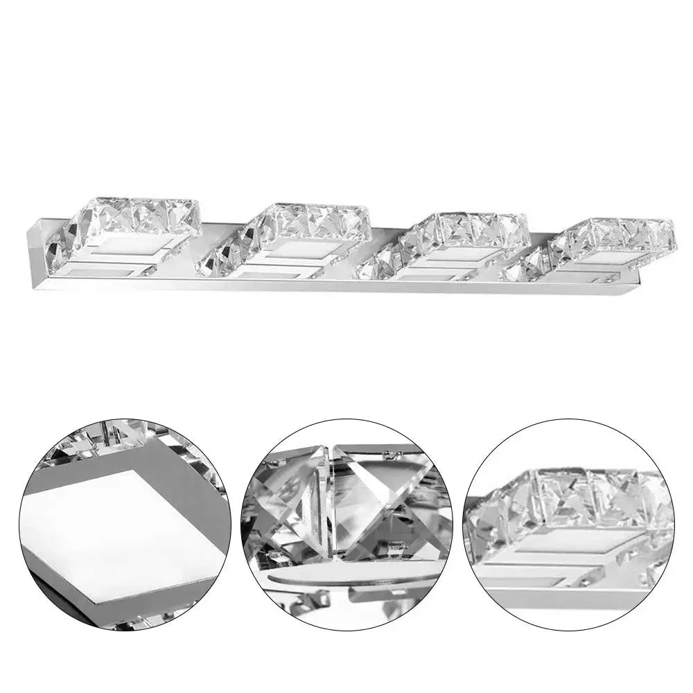 Bymaocar LED Mirror Light For Bathroom Wall Mount Crystal Fixture