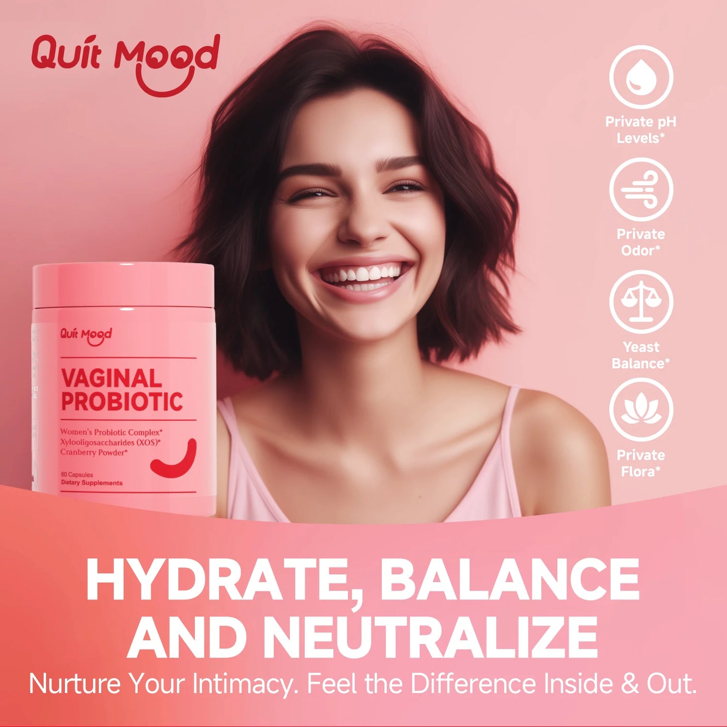 Probiotics for Women PH Balance with Prebiotics and Lactobacillus Probiotic Blend - Promote Healthy Odor and Flora - Louie's Joint 