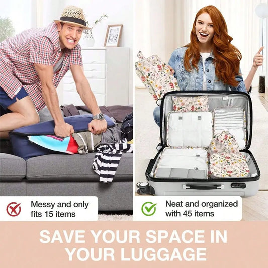 Travel Packing Cubes Set Luggage Organizers Nonwoven