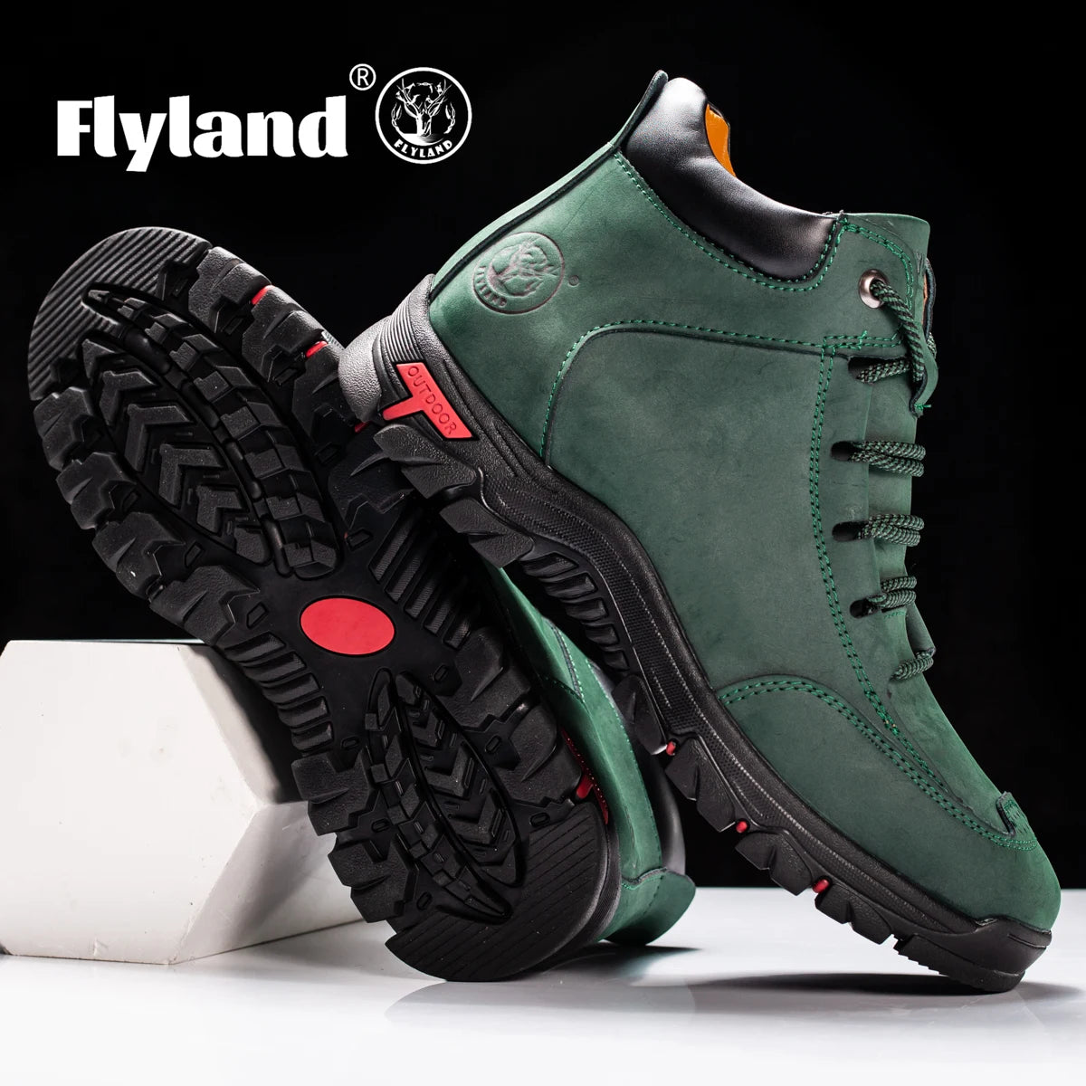 FLYLAND Men's Vintage Chukka Boots Top Layer Cowhide Leather Casual Work Office Shoes Fashion Classical Design