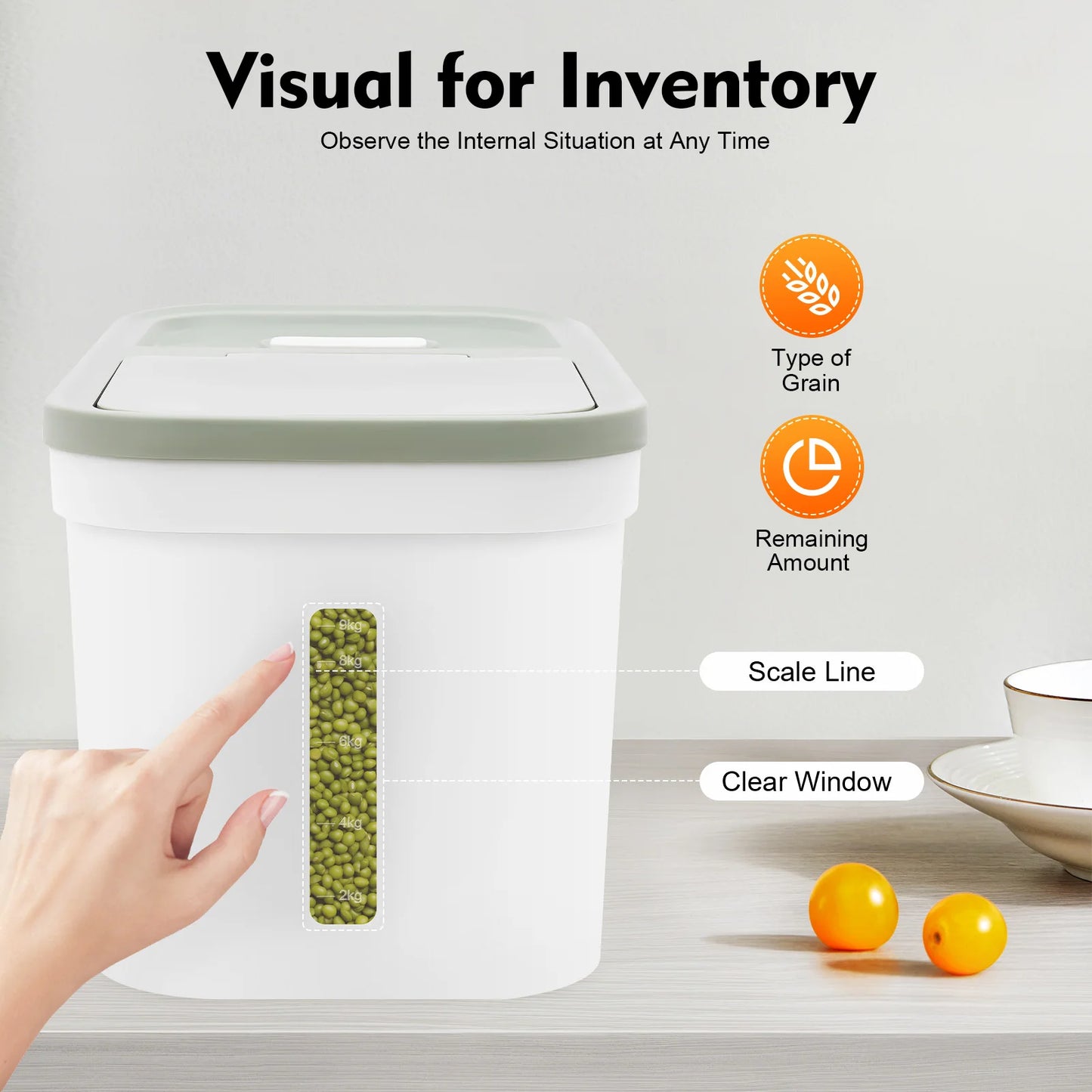 Airtight Food Storage Container For Flour And Rice