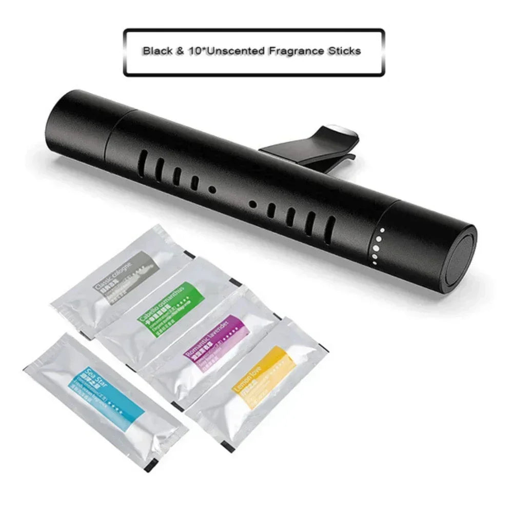 Car Fragrance Custom Vent Clip Cylindrical Essential Oil Car Diffuser Vent Clip with 10 Refill Sticks for Auto Office Kitchen