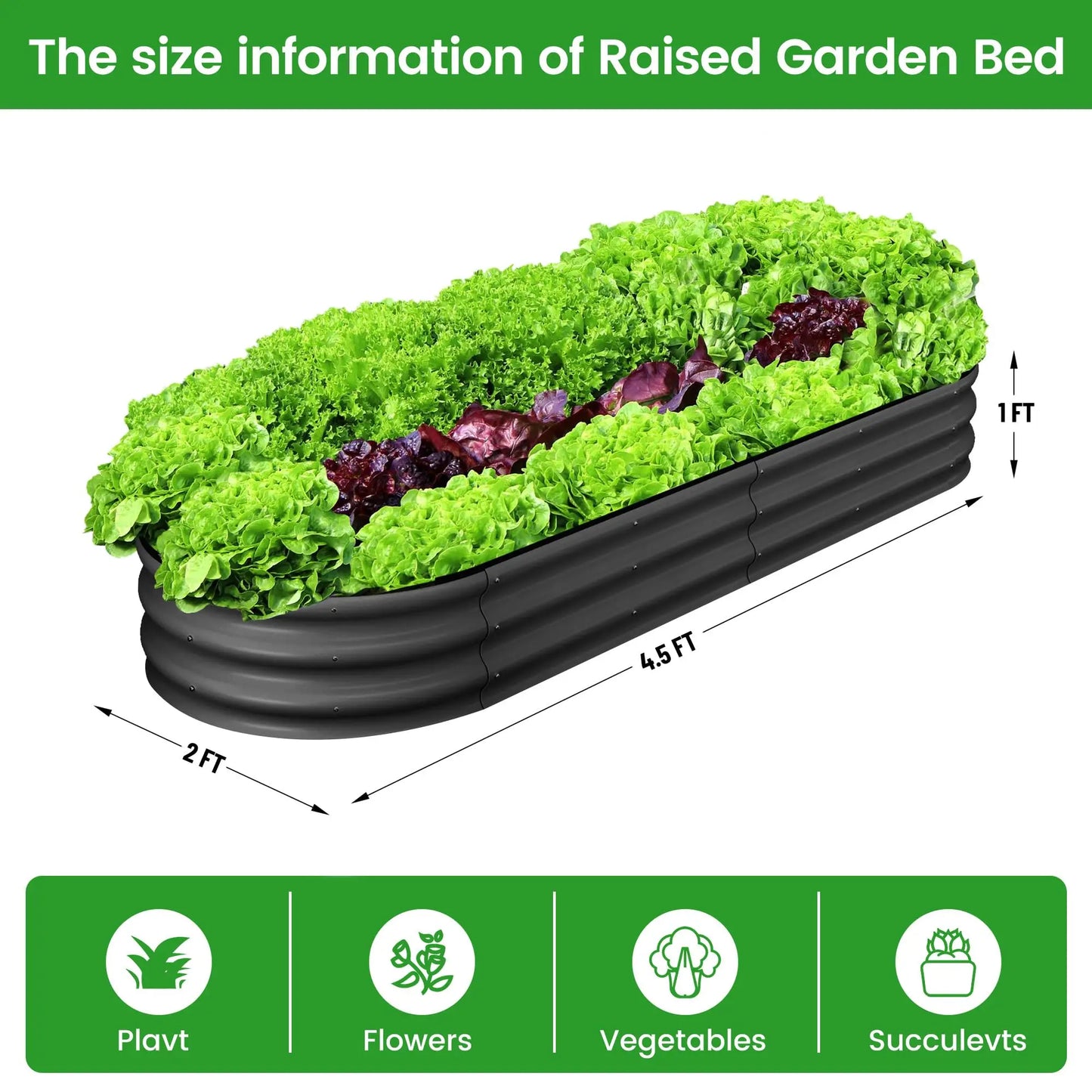 HiMISS 2-Pack Galvanized Steel Raised Oval Bed With Open Base - Louie's Joint 