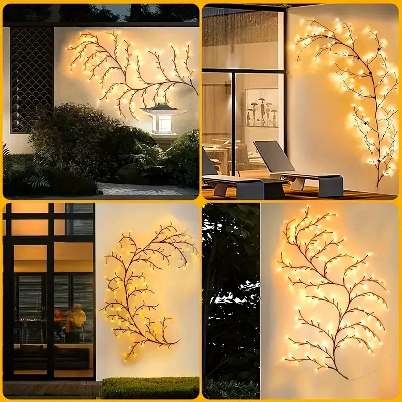 A-Convey Solar Willow Vine Light 72 96 LED 8 Modes Waterproof