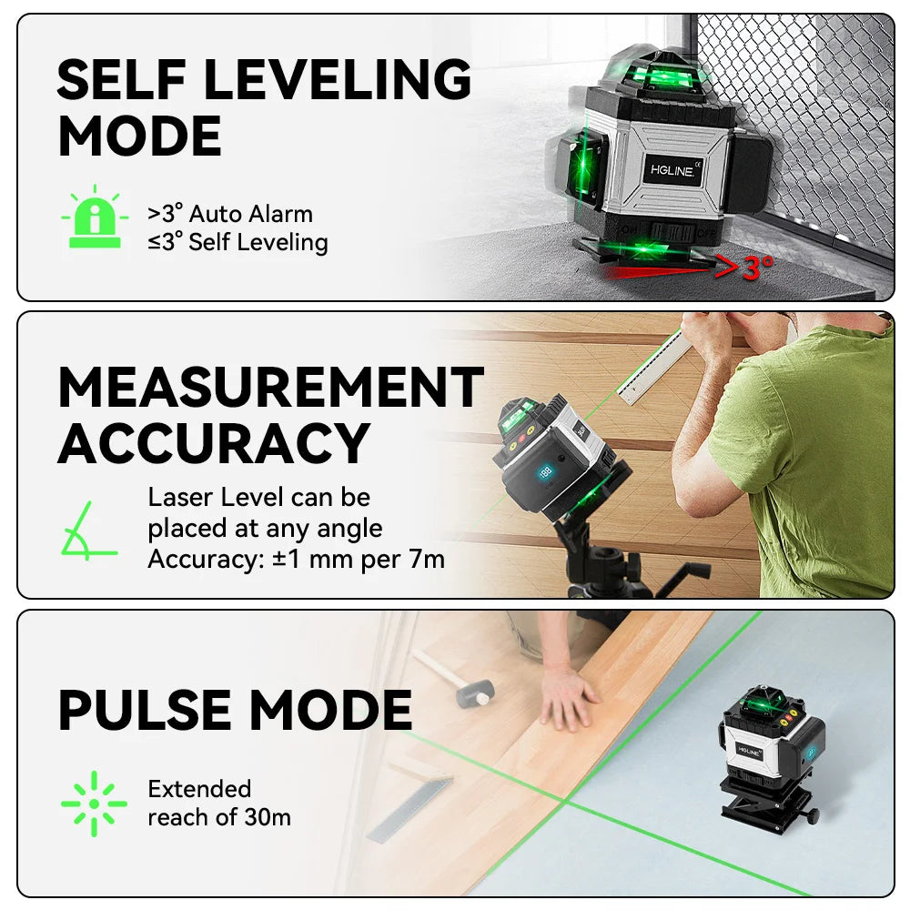 HGLINE 4D 16 Line Laser Level With App Remote Control
