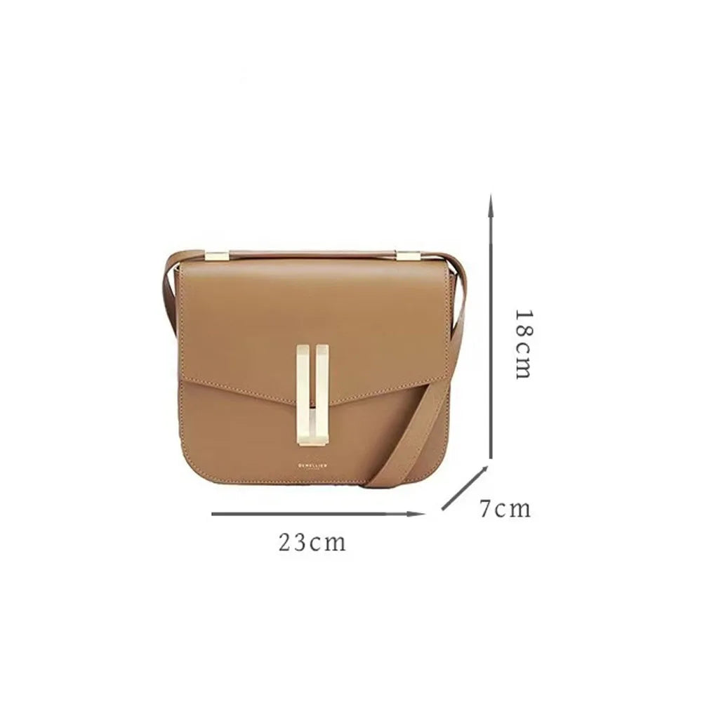 Viral  Vancouver Style Leather Crossbody Bag, Burgundy Minimalist Flap Shoulder Purse, Elegant Casual Work Handbag - Louie's Joint 