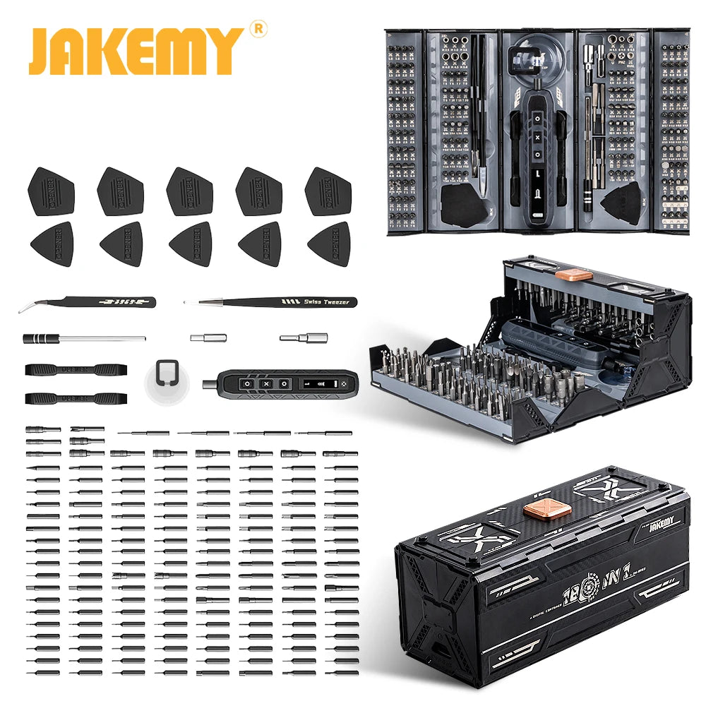 JAKEMY 180In1 Precision Cordless Electric Screwdriver Set With Magnetic Bits