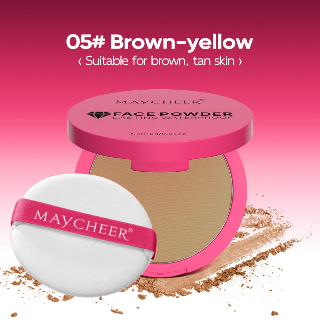 5-Color Matte Setting Powder, Controls Oil, Moisturizes, and Is Long-Lasting and Waterproof, Creating a Natural Makeup Look.