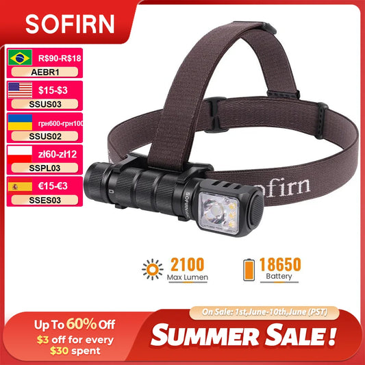 Sofirn HS42 Headlamp 2100 Lumen 6000K USB C Rechargeable
