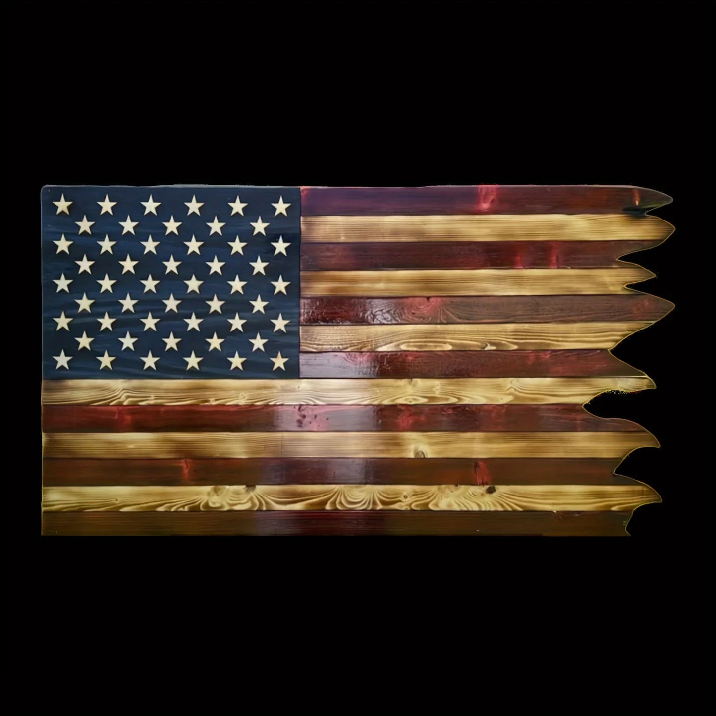 8*15inch American Wavy Flag - Wooden Independence Day Decoration for Home, Restaurant, Bar, Cafe and Garage christmars gifts - Louie's Joint 