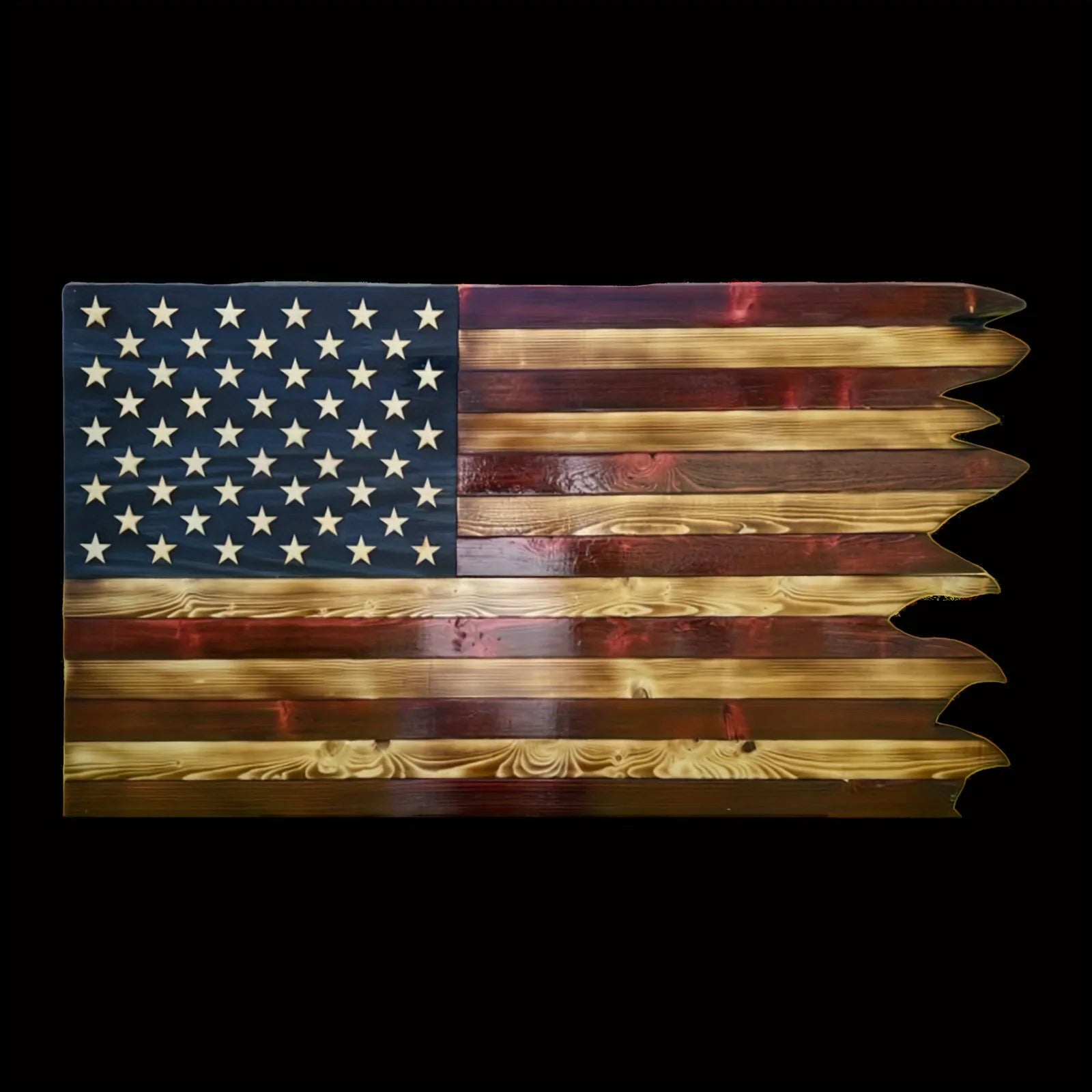 8*15inch American Wavy Flag - Wooden Independence Day Decoration for Home, Restaurant, Bar, Cafe and Garage christmars gifts - Louie's Joint 