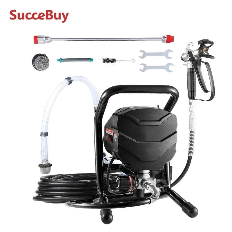 SucceBuy Stand Airless Paint Sprayer, 650W High Efficiency Airless Sprayer, 3000PSI Electric Paint Sprayer Machine Extension Rod - Louie's Joint 