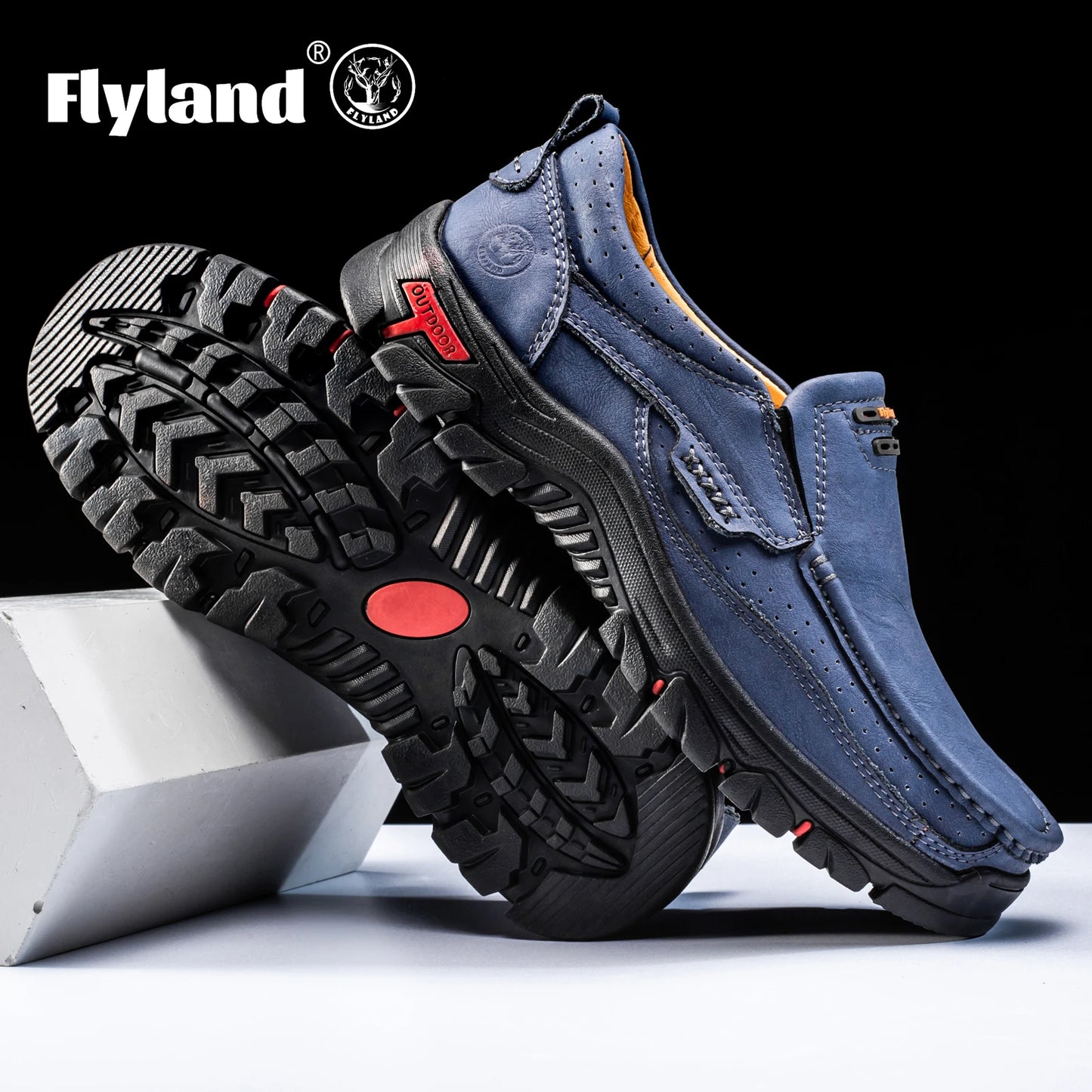 FLYLAND Original Men'S Loafers Handmade Shoes Business Casual Shoes Slip-On Ankle Boots Dress Boots