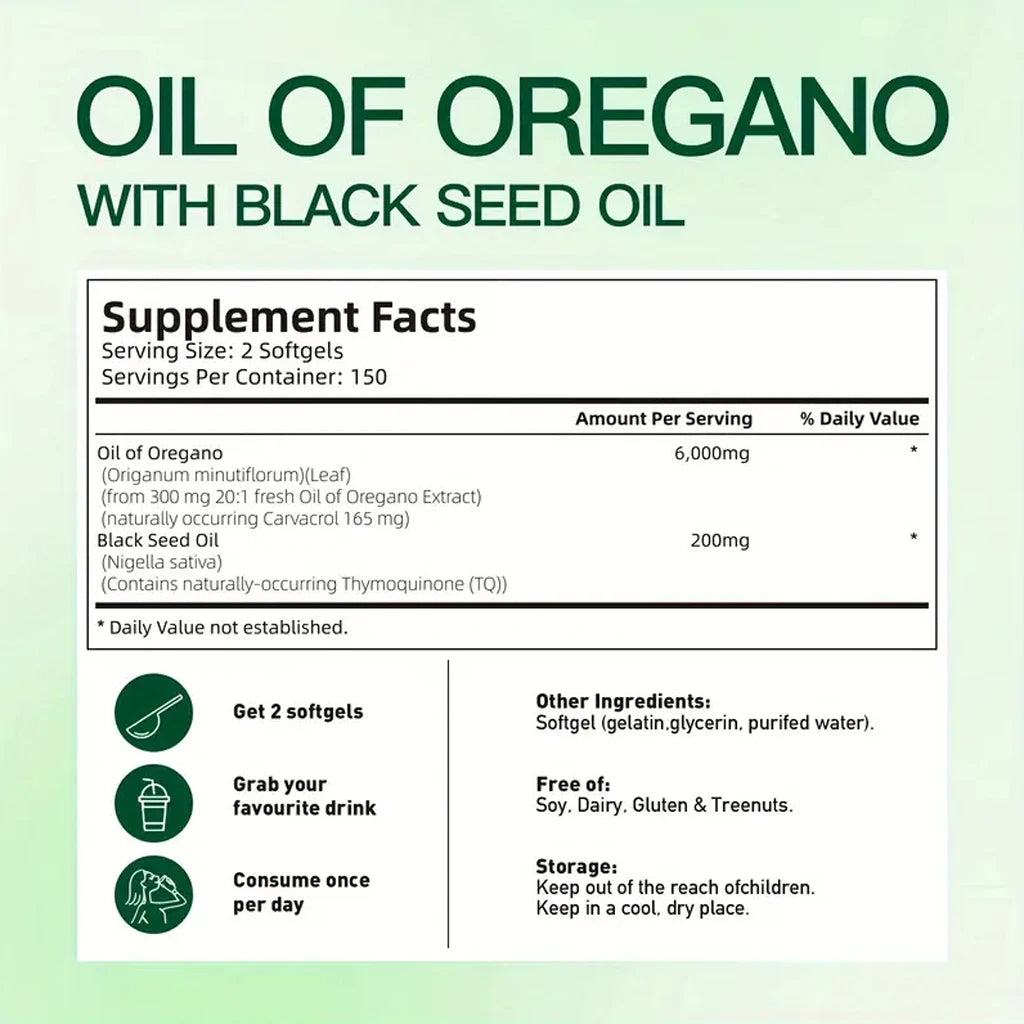 Quit Mood Oregano Oil With Black Seed Oil Capsules