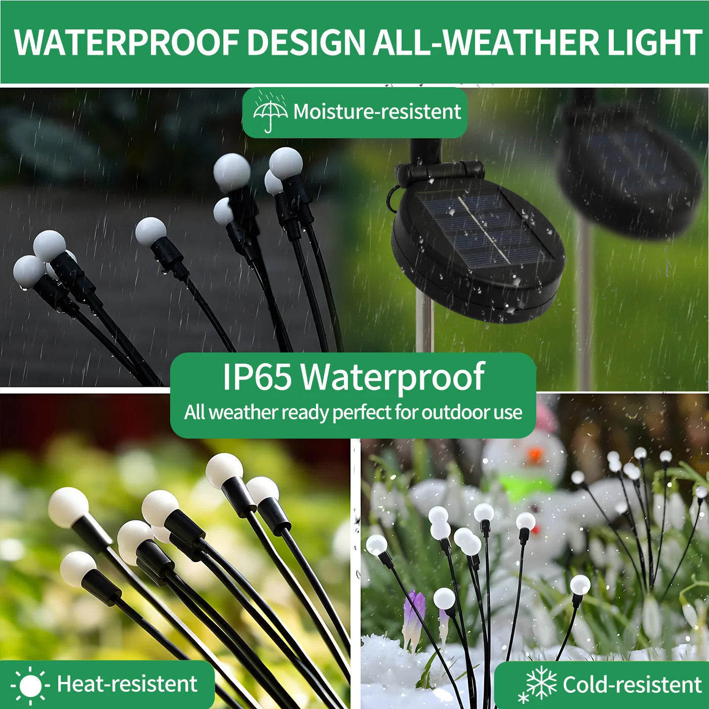 Solar Firefly Led Outdoor Garden Lights Waterproof Pathway Decor