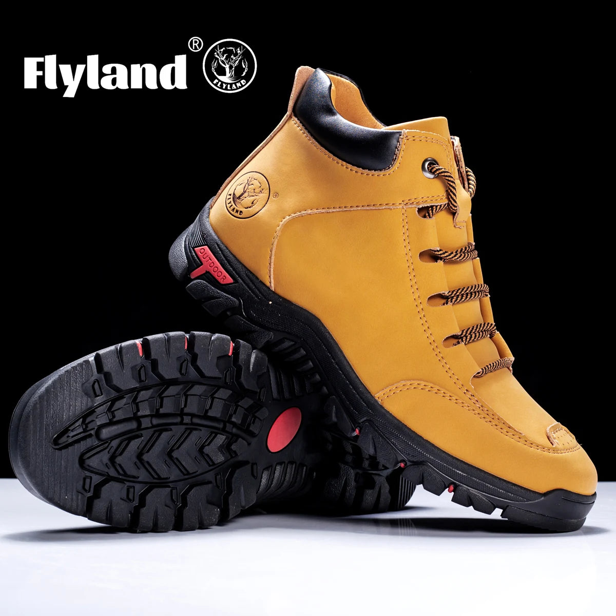 FLYLAND Men's Vintage Chukka Boots Top Layer Cowhide Leather Casual Work Office Shoes Fashion Classical Design
