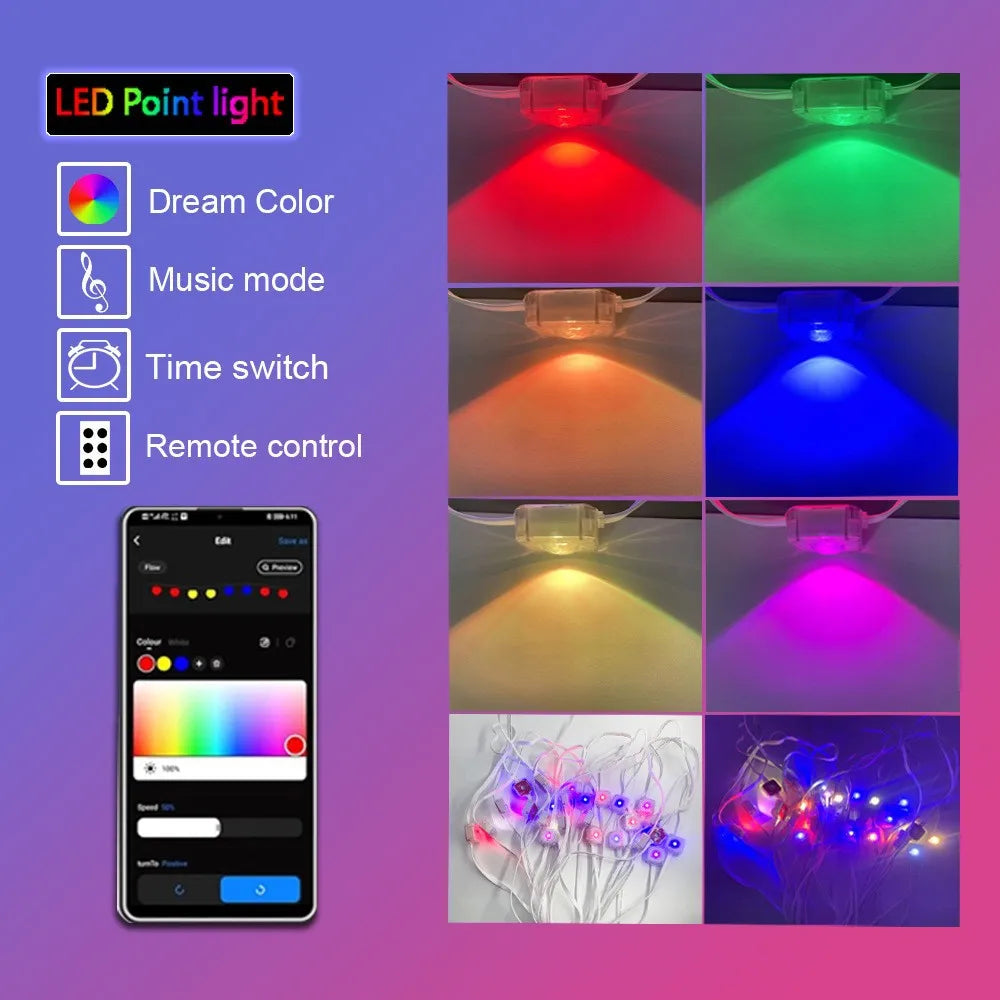 MIMIRGB Outdoor LED Eaves String Lights With APP Control