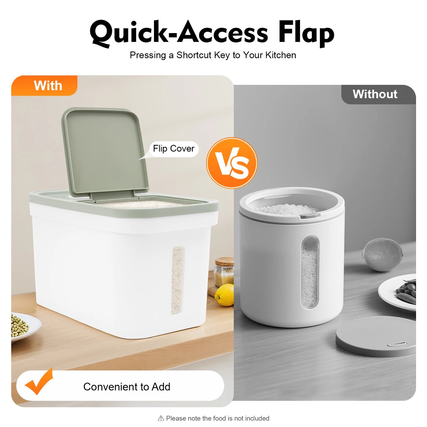 Airtight Food Storage Container For Flour And Rice