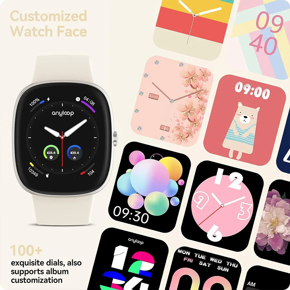 Anyloop Smartwatch Fitness Tracker Sleep Tracking Steps Calorie Counter