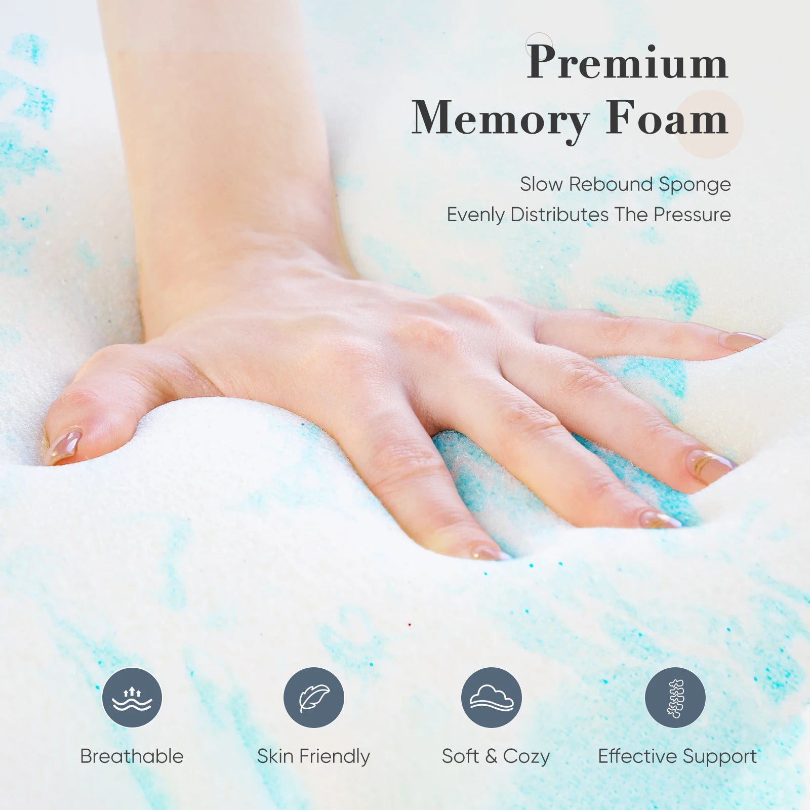 JHK 2-4 Inch Gel Memory Foam California King Mattress Topper  Cooling Mattress Soft and Breathable Bed Topper Bedroom Furniture - Louie's Joint 