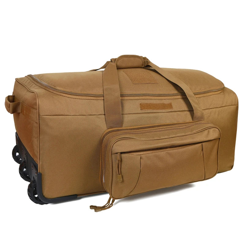 Q CN Tactical Duffel Bag Rolling Luggage for Heavy Duty Travel