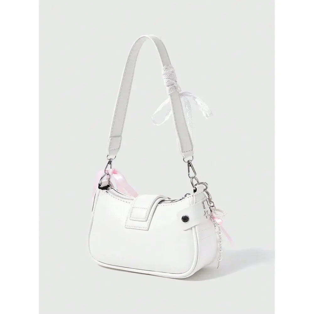 Kawaii Cute White Y2K Style Womens Shoulder Bag, Perfect For Street ,For Fancy Party, Best Gifts For Girls - Louie's Joint 