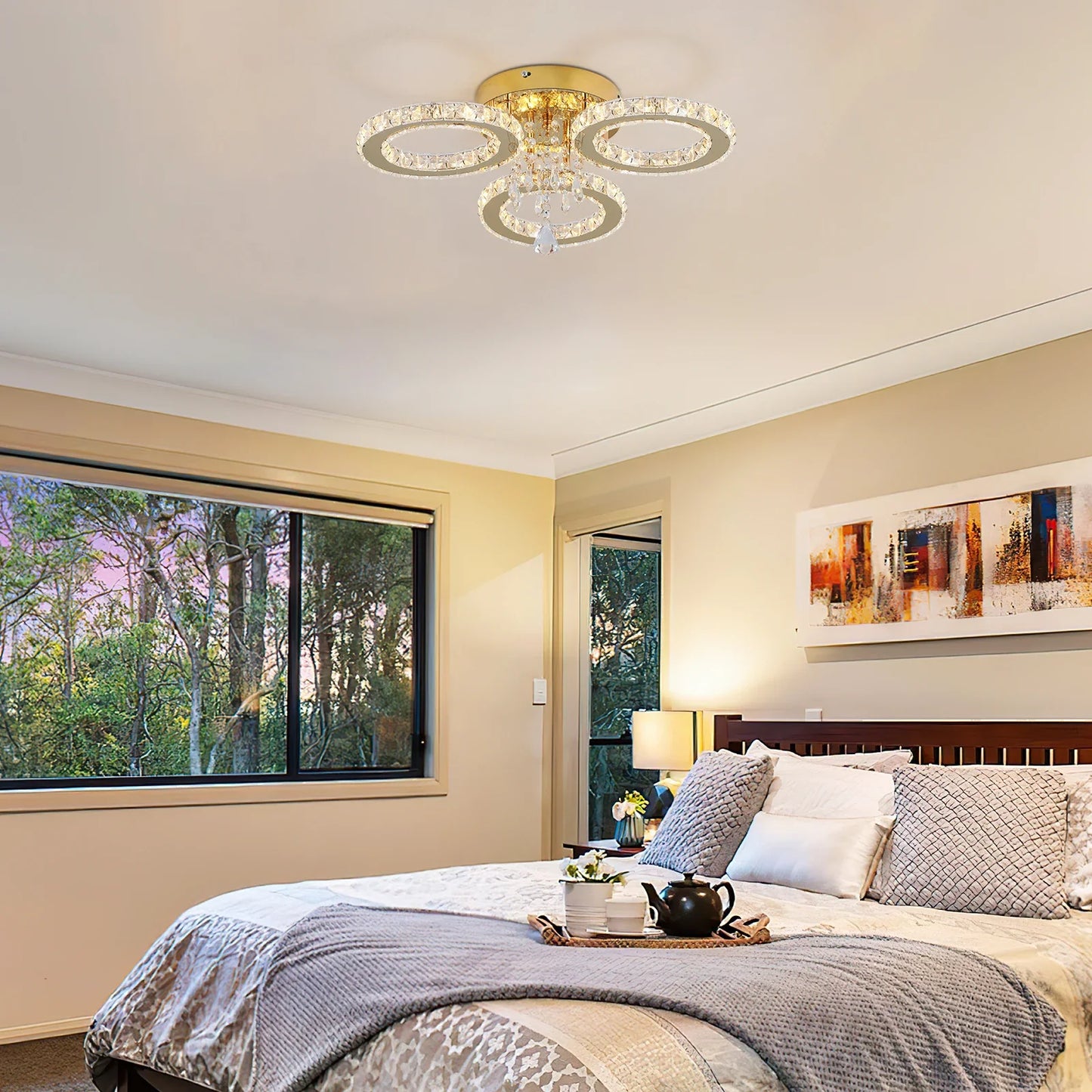 VETRULUS Crystal LED Ceiling Light Chandelier For Modern Homes