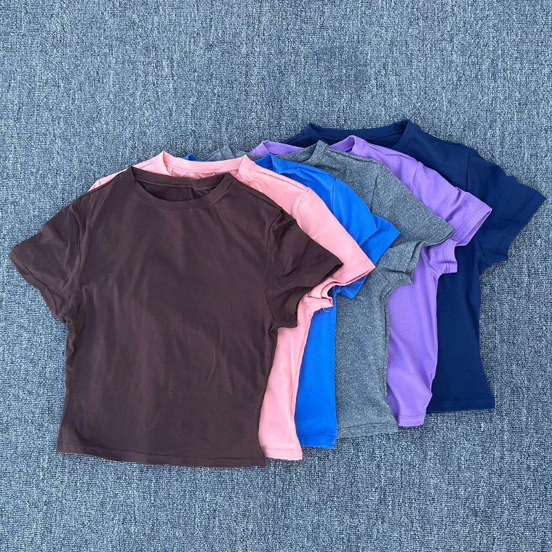 SDFHSFH Womens Quick Dry Yoga Tee Short Sleeve Active Fit