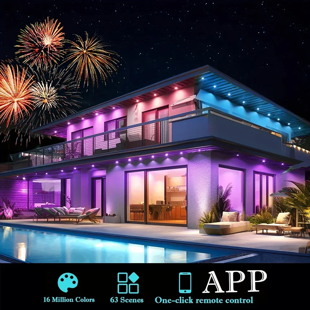 MIMIRGB Outdoor LED Eaves String Lights With APP Control