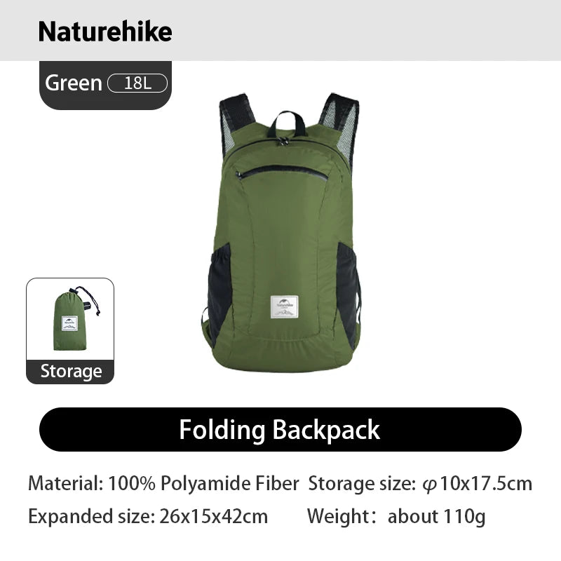 Naturehike Outdoor Backpack Lightweight 18L for Travel Trekking Running Mountaineering Backpack Durable Hiking Daypack