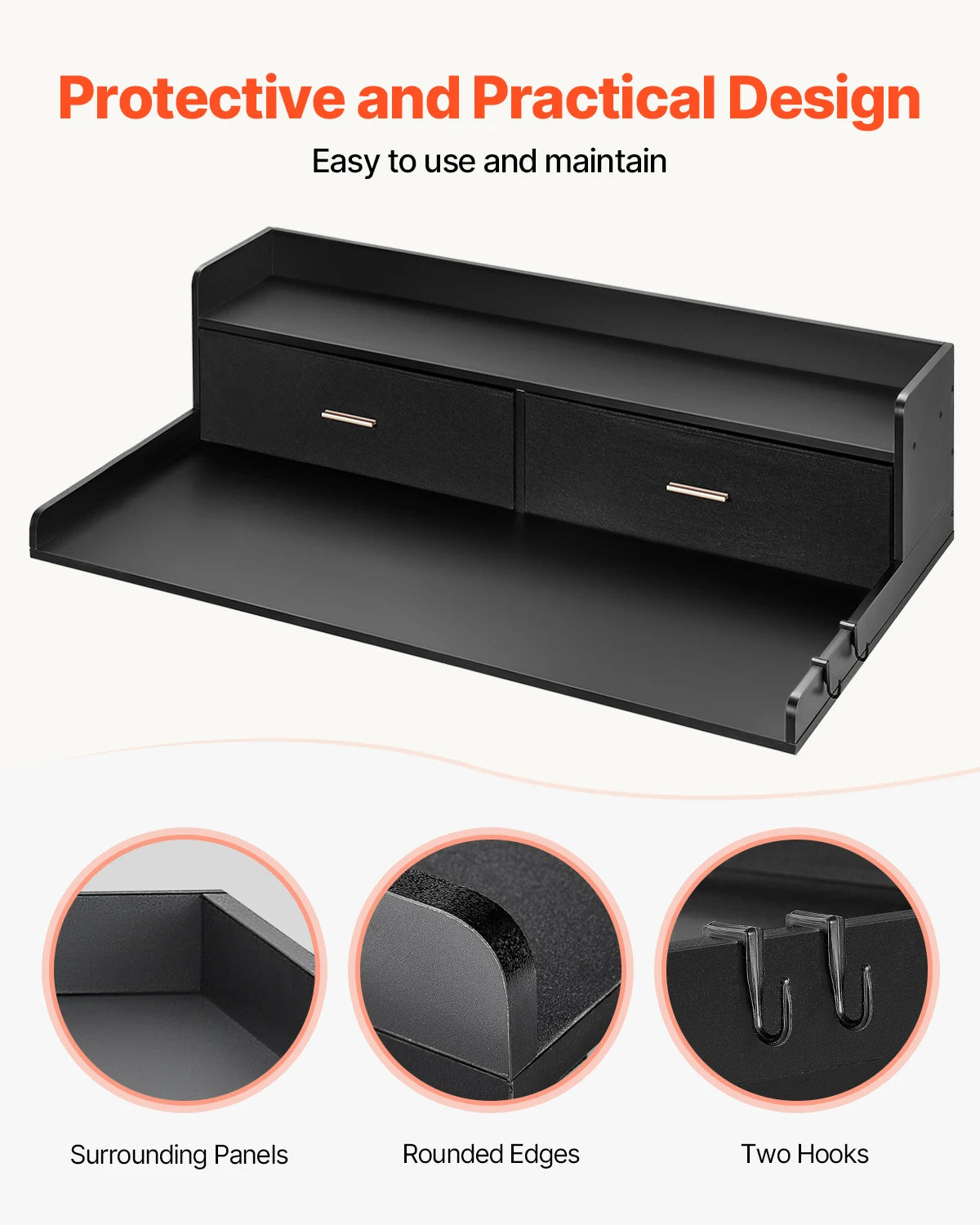 SucceBuy Washer Dryer Countertop With Drawer Shelf Organizer