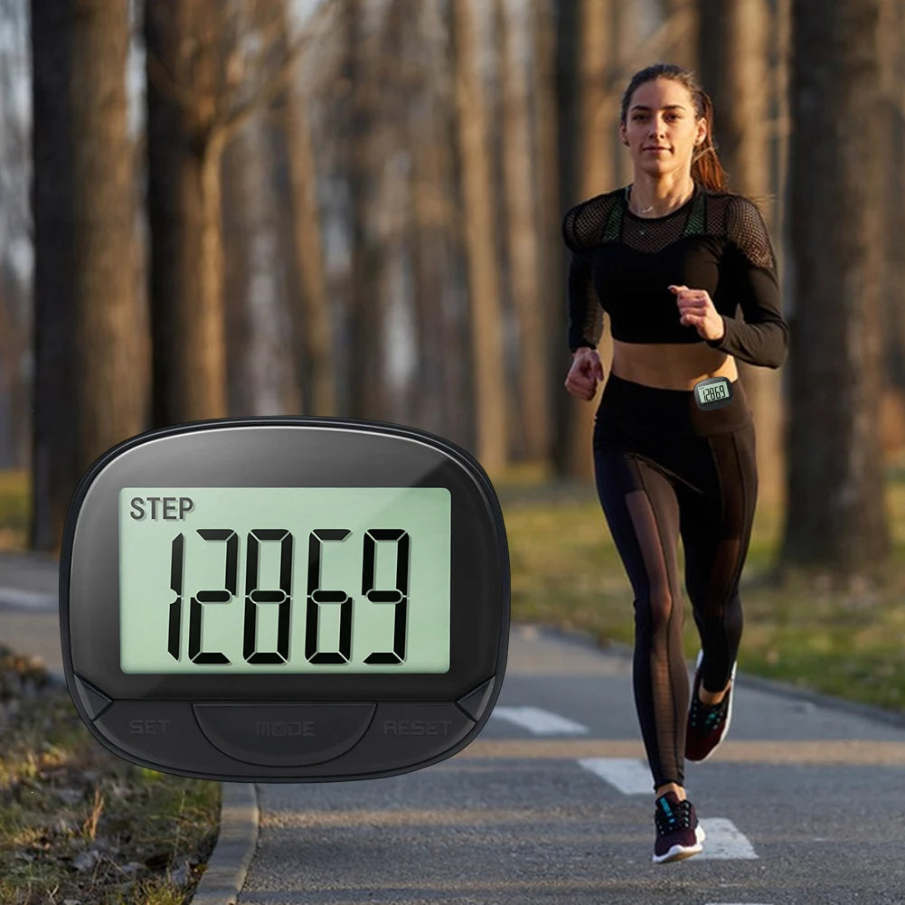 Clip On Electronic Pedometer Digital Step Tracker Large Screen