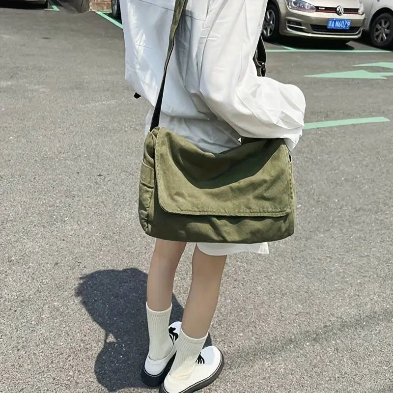 Canvas Messenger Bag for Women Vintage Crossbody Tote - Louie's Joint 