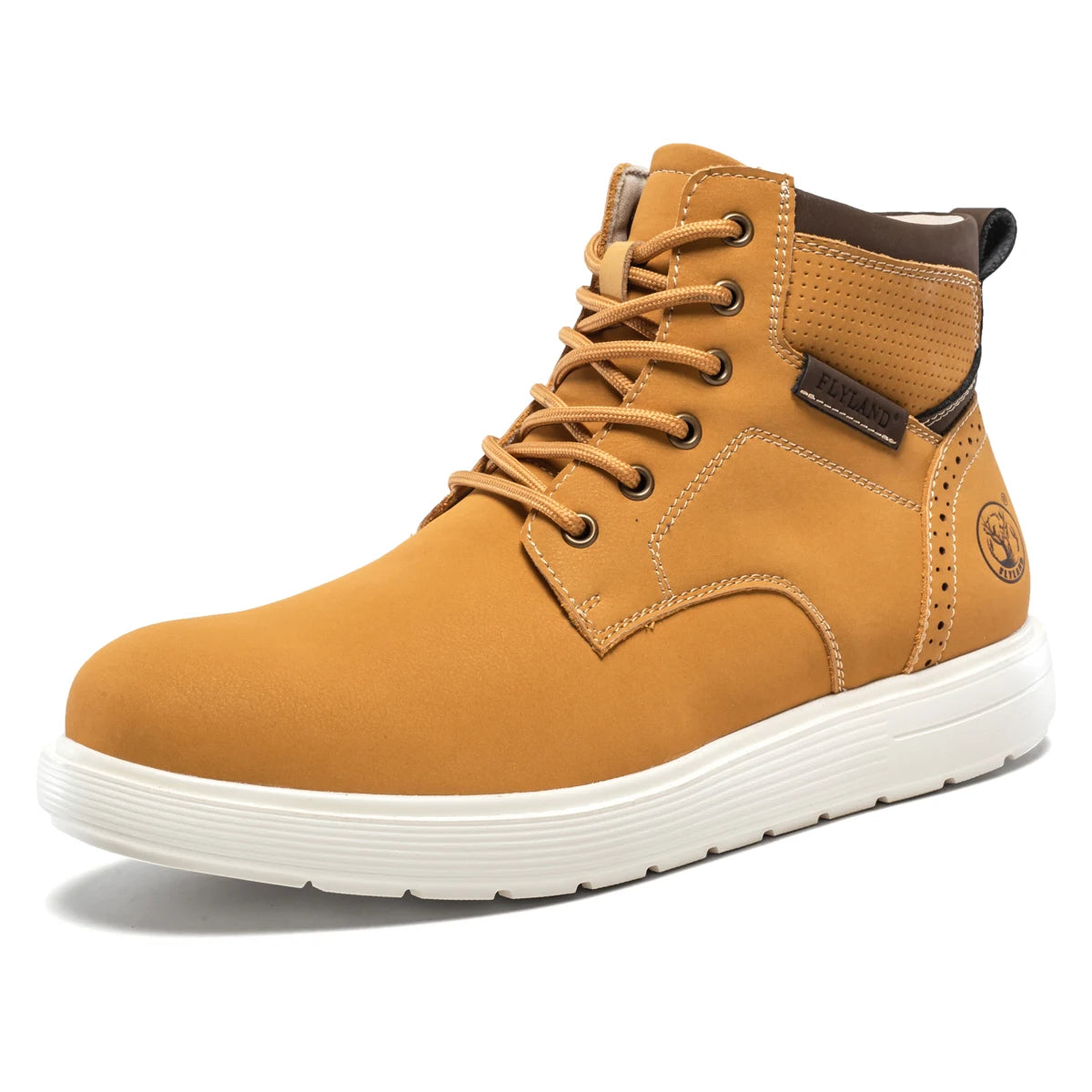 FLYLAND Men's Fashion Vintage Classical Genuine Leather Handmade Chukka Boots Daily Casual Work Office Shoes